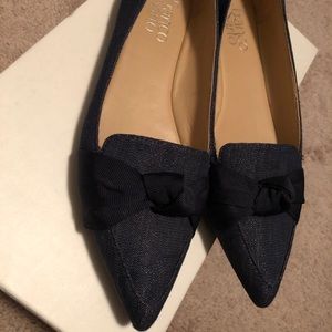 Franco Sarto Adrianni comfy flat Navy pointed toe